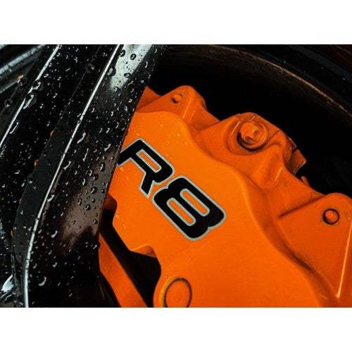 Audi-R8-Brake-Decals-Black-Grey-Orange-500x500 - R&E Wraps and Graphics LTD - Audi R8 Brake Caliper Sticker Set - Audi, R8, RS, S Line