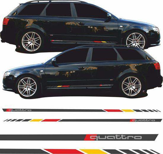 audi-a4-b6-b7-quattro-side-stripes-vinyl-decal-stickers-rewrapsandgraphics - R&E Wraps and Graphics LTD - Audi A4 B6 / B7 Quattro Side Stripes - Audi, Audi A4, Audi b6, Audi b7, Audi side stripes, side stripes