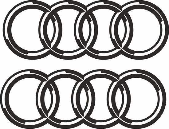 audi-outlined-rings-vinyl-decal-stickers-rewrapsandgraphics - R&E Wraps and Graphics LTD - Audi Outlined Rings Stickers - Audi, Audi decals, Audi stickers, small stickers