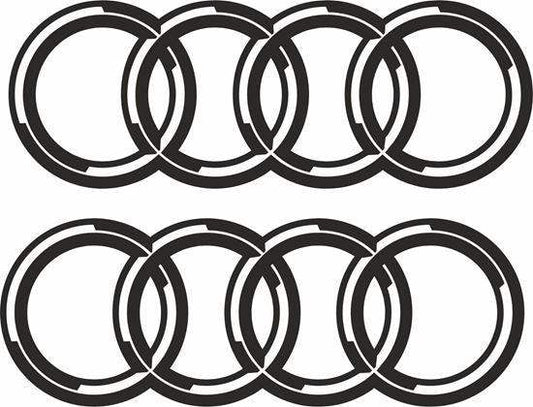 audi-outlined-rings-vinyl-decal-stickers-rewrapsandgraphics - R&E Wraps and Graphics LTD - Audi Outlined Rings Stickers - Audi, Audi decals, Audi stickers, small stickers