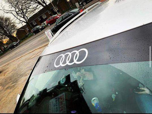audi-ring-sunstrip-window-vinyl-decals-rewrapsandgraphics-1 - R&E Wraps and Graphics LTD - Audi Logo Sunstrip - Audi, Audi sunstrip, Audi sunstrips, sunstrip