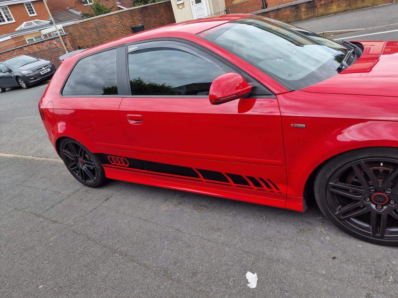 audi-rings-logo-side-stripes-vinyl-decal-stickers-rewrapsandgraphics-3 - R&E Wraps and Graphics LTD - Audi Rings Side Stripes - Audi, side stripes