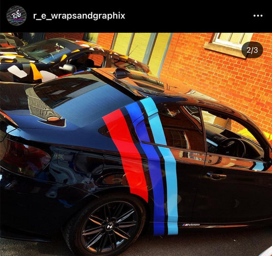 BMW Rear Quarter Stripes Vinyl Decal Kit - rewrapsandgraphics