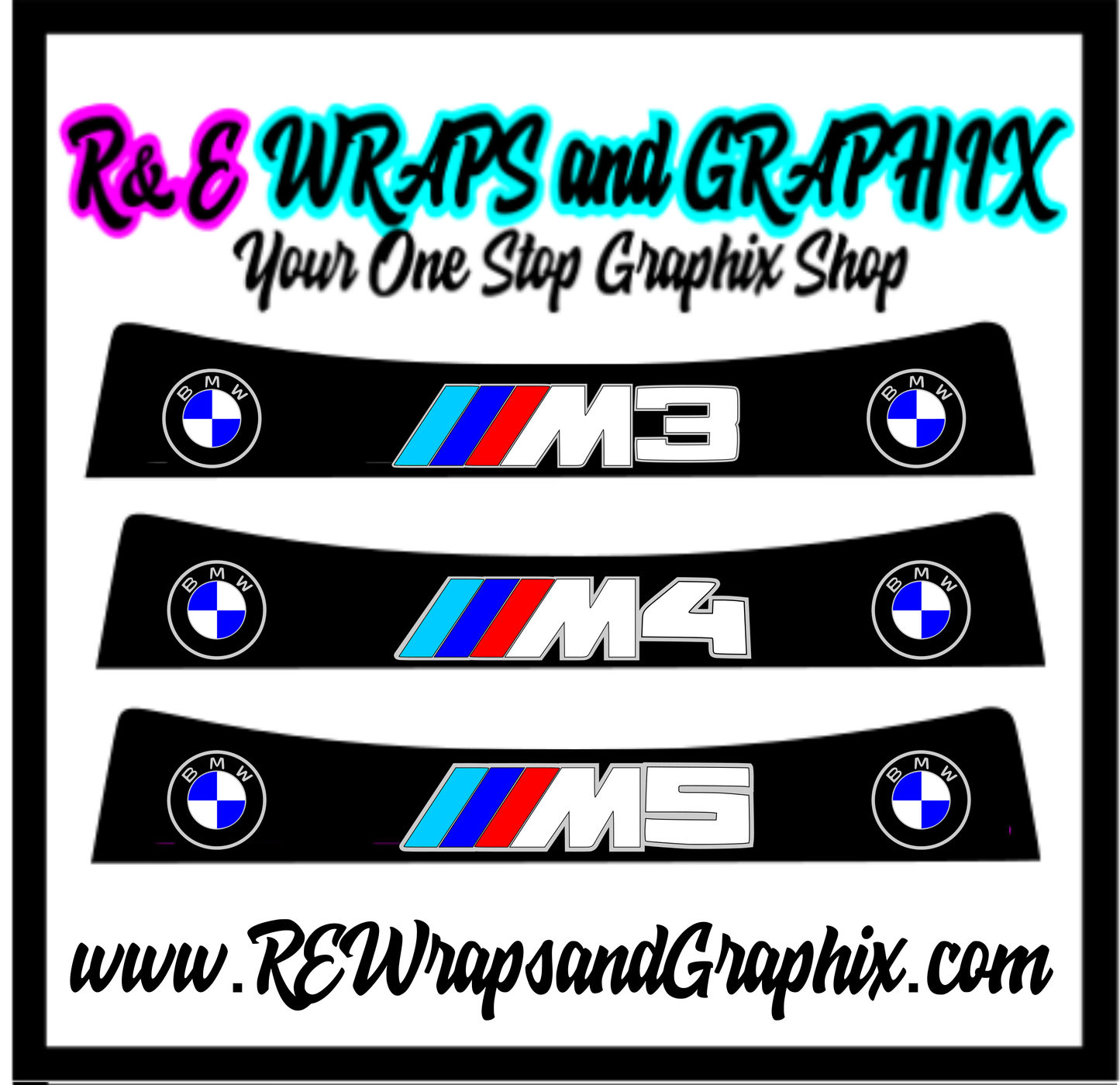 BMW Sunstrip Window Vinyl Decals - rewrapsandgraphics