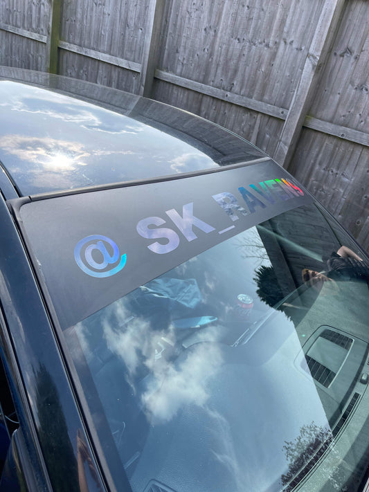 custom-sunstrip-window-vinyl-decals-rewrapsandgraphics-3 - R&E Wraps and Graphics LTD - Personalised Sunstrips - custom, custom sunstrips, personalised, personalised sunstrip, sunstrips