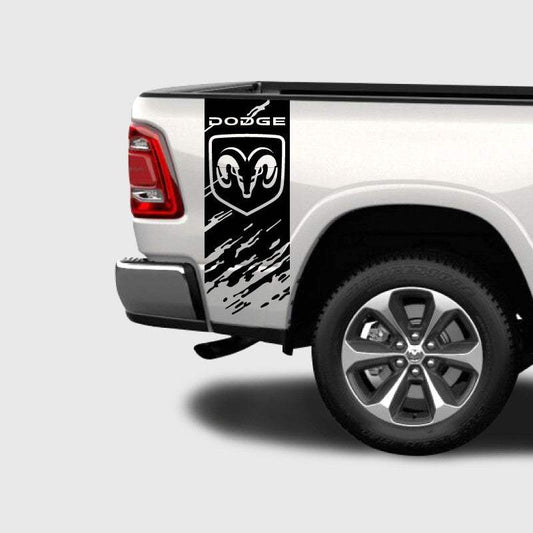 dodge-ram-rear-side-grunge-logo-strip - R&E Wraps and Graphics LTD - Dodge Ram Side Decals - 4x4, ram, rebel