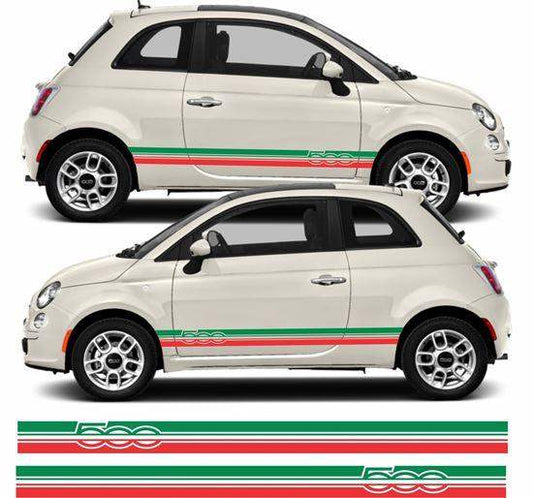 fiat-500-italian-style-side-stripes-vinyl-decal-stickers-rewrapsandgraphics - R&E Wraps and Graphics LTD - Fiat 500 Italian Style Side Stripes - abarth side stripes, fiat 500, fiat 500 abarth side stripes, fiat side stripes, side stripes