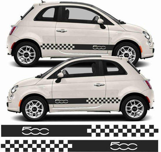 Fiat 500 Side Stripes Vinyl Decals - rewrapsandgraphics