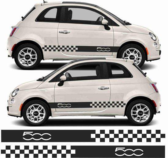fiat-500-side-stripes-vinyl-decals-rewrapsandgraphics - R&E Wraps and Graphics LTD - Fiat 500 Side Stripes and Sunstrip - fiat, fiat 500