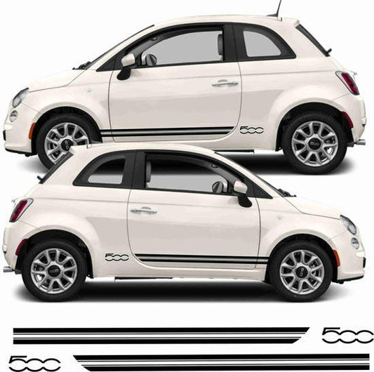 Fiat 500 Side Stripes Vinyl Decals - rewrapsandgraphics