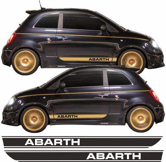 fiat-abarth-695-side-stripes-vinyl-decal-stickers-rewrapsandgraphics - R&E Wraps and Graphics LTD - Fiat 500 Abarth Side Stripes and Sunstrip - abarth, fiat, fiat 500, Fiat Abarth