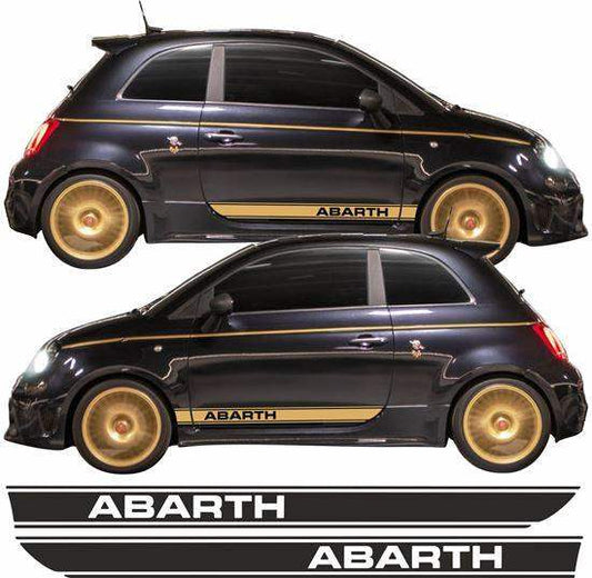 fiat-abarth-695-side-stripes-vinyl-decal-stickers-rewrapsandgraphics - R&E Wraps and Graphics LTD - Fiat 500 Abarth Side Stripes and Sunstrip - abarth, fiat, fiat 500, Fiat Abarth