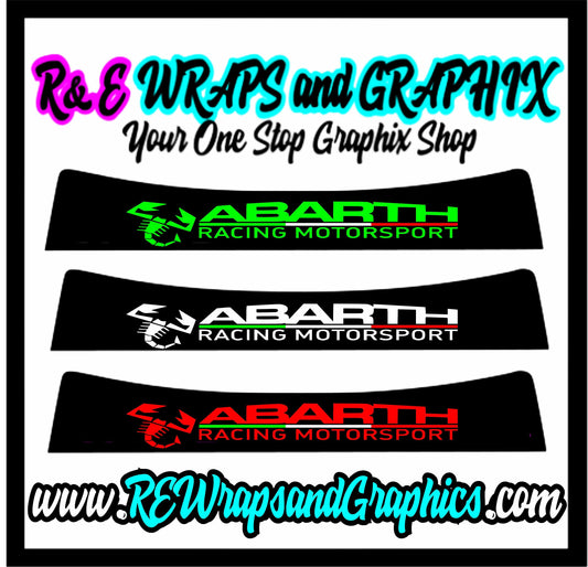 fiat-abarth-racing-motorsport-sunstrip-window-vinyl-decals-rewrapsandgraphics - R&E Wraps and Graphics LTD - Fiat Abarth Racing Motorsport Sunstrip - abarth motorsport sunstrip, abarth racing motorsport, fiat, Fiat abarth sunstrip, fiat sunstrip, sunstrip, sunstrips