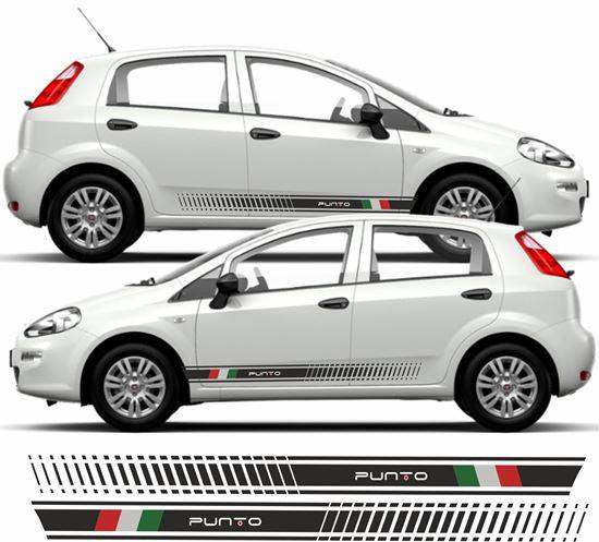 fiat-punto-italian-style-side-stripes-vinyl-decal-stickers-rewrapsandgraphics - R&E Wraps and Graphics LTD - Fiat Punto Italian Style Side Stripes - fiat, fiat punto, fiat punto side stripes, fiat side stripes, fiat sunstrip, side stripes