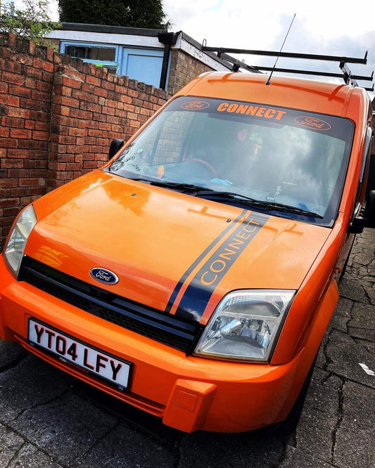 ford-connect-bonnet-stripe-vinyl-decal-stickers-rewrapsandgraphics-1 - R&E Wraps and Graphics LTD - Ford Connect Bonnet Stripe - bonnet stripes, Ford connect, ford connect bonnet stripes, racing stripes