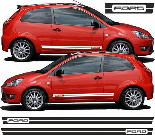 Ford Fiesta MK6 Side Stripes Vinyl Decal Stickers - rewrapsandgraphics