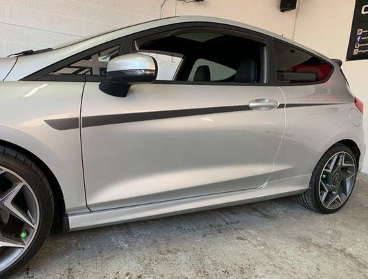ford-fiesta-mk8-upper-side-stripes-decal-stickers-rewrapsandgraphics - R&E Wraps and Graphics LTD - Ford Fiesta Mk8 Upper Side Stripes - Ford fiesta mk8, ford side stripe, ford side stripes, ford stripes, side stripes