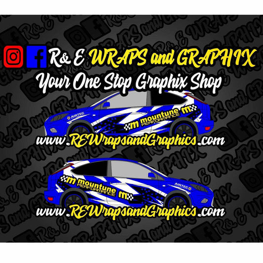 ford-focus-mk2-strs-mountune-graphic-sticker-kit-rewrapsandgraphics-1 - R&E Wraps and Graphics LTD - Ford Focus mk2 ST/RS Mountune Graphic Kit - Ford Graphic Kits, graphic kits, Mountune, mountune graphics