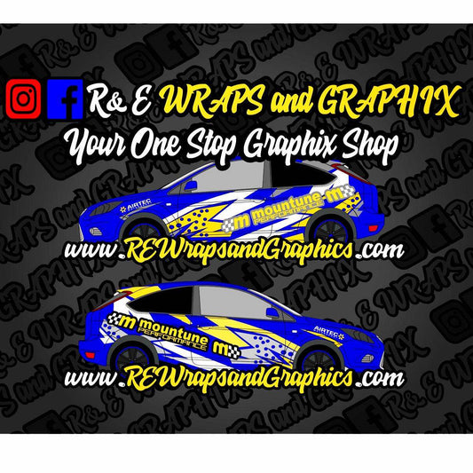 ford-focus-mk2-strs-mountune-graphic-sticker-kit-rewrapsandgraphics-2 - R&E Wraps and Graphics LTD - Ford Focus mk2 ST/RS Mountune Graphic Kit - Ford Graphic Kits, graphic kits, Mountune, mountune graphics