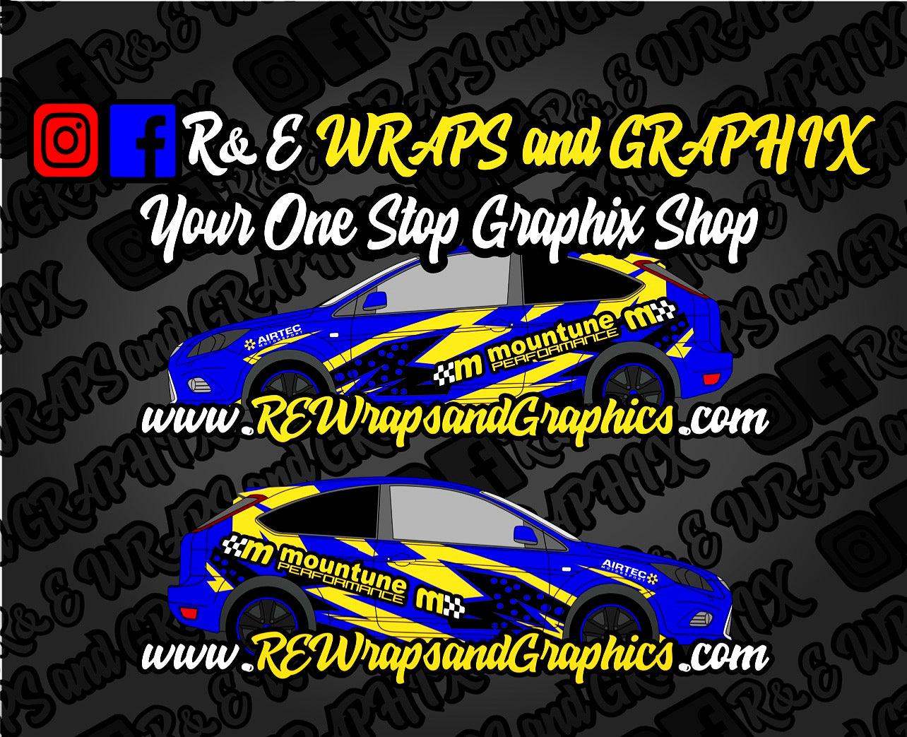 ford-focus-mk2-strs-mountune-graphic-sticker-kit-rewrapsandgraphics-3 - R&E Wraps and Graphics LTD - Ford Focus mk2 ST/RS Mountune Graphic Kit - Ford Graphic Kits, graphic kits, Mountune, mountune graphics