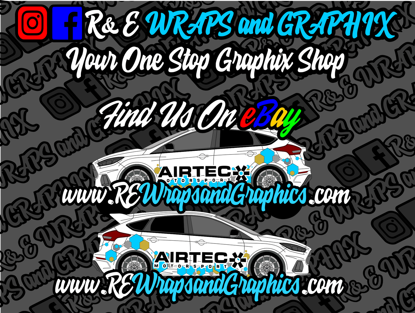 Ford Focus mk3 ST/RS Airtec Hexagon Graphic Sticker Kit - rewrapsandgraphics