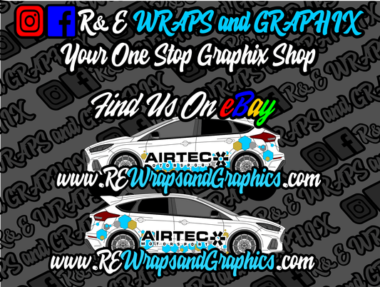 Ford Focus mk3 ST/RS Airtec Hexagon Graphic Sticker Kit - rewrapsandgraphics