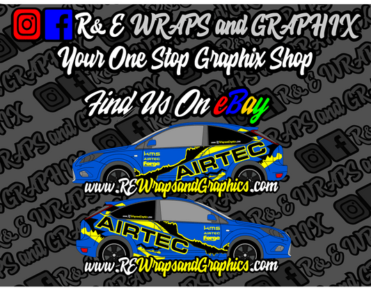 Ford Focus ST/RS Airtec Auto Mods Graphic Sticker Kit - rewrapsandgraphics