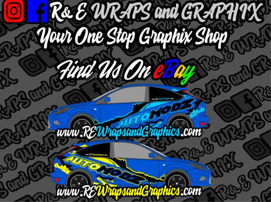Ford Focus ST/RS Auto Modz Graphic Sticker Kit - rewrapsandgraphics