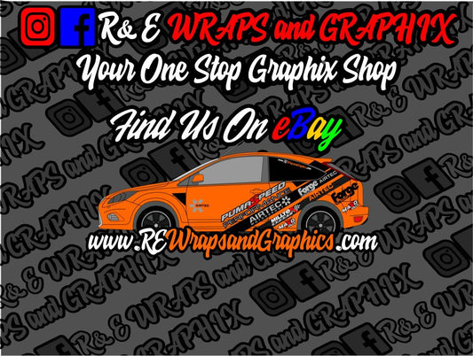 Ford Focus ST/RS Puma Speed Graphic Kit Vinyl Decal Stickers - rewrapsandgraphics
