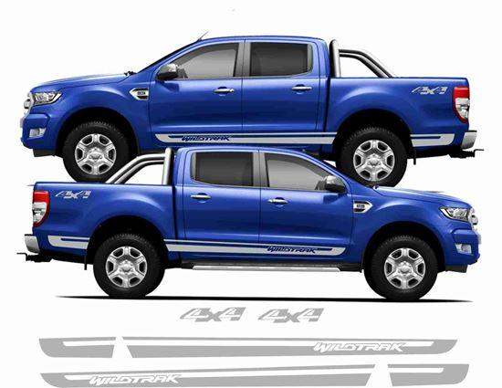 ford-ranger-wildtrak-side-stripes-and-4x4-stickers-vinyl-decal-racing-stripes-rewrapsandgraphics - R&E Wraps and Graphics LTD - Ford Ranger Wildtrak Side Stripes & 4x4 Stickers - 4x4, ford ranger wildtrak side stripes, ford side stripes, side stripes, ST ford side stripes, wildtrak side stripes