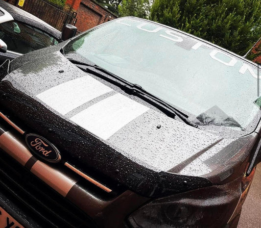 Ford Transit Custom bonnet to boot stripes Vinyl Racing stripes - rewrapsandgraphics