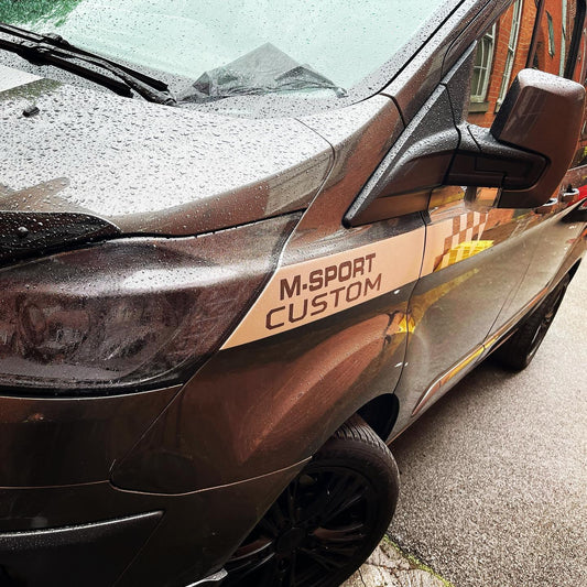 Ford Transit Custom side Decals x2 Vinyl Sticker Racing Stripes - rewrapsandgraphics