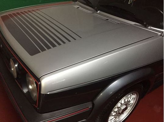grey2 - R&E Wraps and Graphics LTD - MK2 Golf Bonnet Fade Stripes - bonnet, bonnet fade, golf, gti, mk2 golf, racing stripes, side stripes, Volkswagen