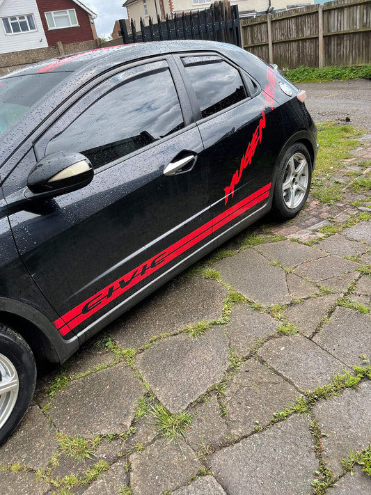 honda-civic-side-stripes-vinyl-decal-racing-stripes-rewrapsandgraphics-1 - R&E Wraps and Graphics LTD - Honda Civic Side Stripes - civic, honda, side stripes, type r