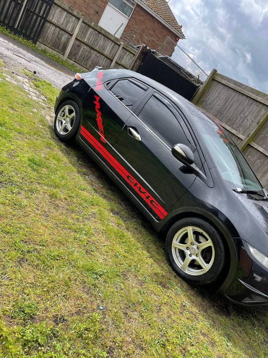 honda-civic-side-stripes-vinyl-decal-racing-stripes-rewrapsandgraphics-2 - R&E Wraps and Graphics LTD - Honda Civic Side Stripes - civic, honda, side stripes, type r