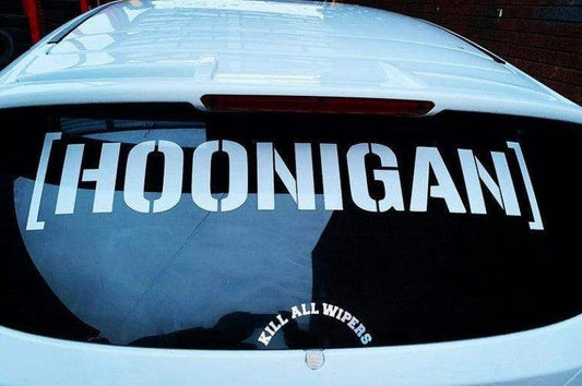 hoonigan-rear-window-decal-vinyl-sticker-rewrapsandgraphics - R&E Wraps and Graphics LTD - Hoonigan Sunstrip + Rear Window Sticker Bundle - Hoonigan