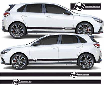 hyundai-i30n-side-stripes-vinyl-decal-racing-stripes-rewrapsandgraphics - R&E Wraps and Graphics LTD - Hyundai i30N Side Stripes