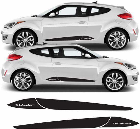 hyundai-veloster-side-stripes-vinyl-decal-racing-stripes-rewrapsandgraphics - R&E Wraps and Graphics LTD - Hyundai Veloster Side Stripes