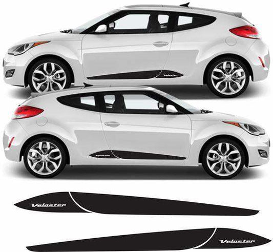 hyundai-veloster-side-stripes-vinyl-decal-racing-stripes-rewrapsandgraphics - R&E Wraps and Graphics LTD - Hyundai Veloster Side Stripes