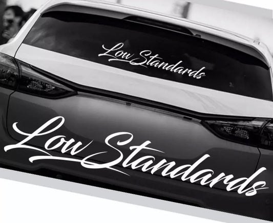 Low Standards Window Sticker