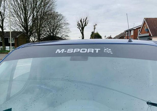 m-sport-sunstrip-vinyl-decal-stickers-rewrapsandgraphics - R&E Wraps and Graphics LTD - Ford Transit Custom Bonnet Stripe and Sunstrip - ford transit custom