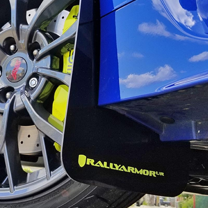rallyarmor-mud-flap-caliper-green-logo-wrx-sti-2015-2021 - R&E Wraps and Graphics LTD - RallyArmor Mud Flap Stickers - RallyArmor