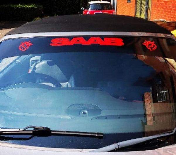 saab-sunstrip-rewrapsandgraphics - R&E Wraps and Graphics LTD - saab sunstrip