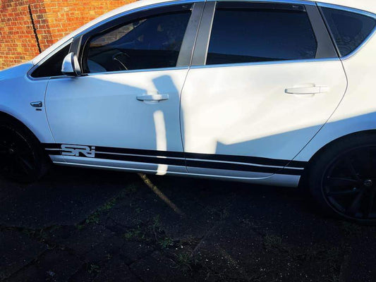 vauxhall-sri-side-stripes-rewrapsandgraphics-2 - R&E Wraps and Graphics LTD - Vauxhall SRI Side Stripes and Sunstrip - Vauxhall SRI