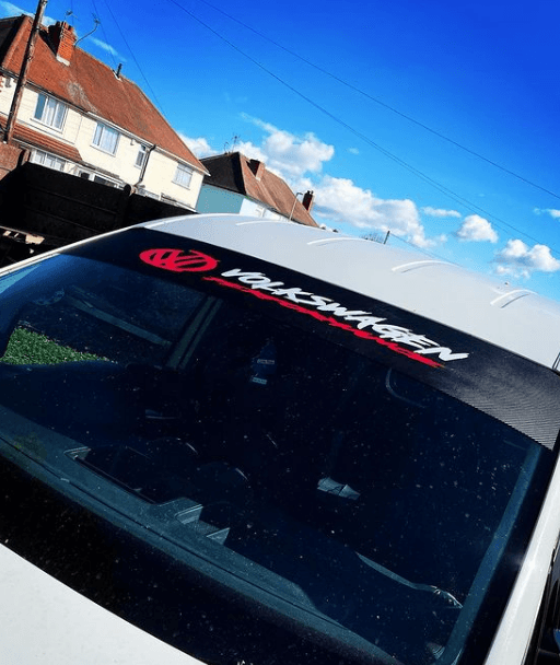 Volkswagen Performance VW Sunstrip Visor vinyl decals stickers - rewrapsandgraphics