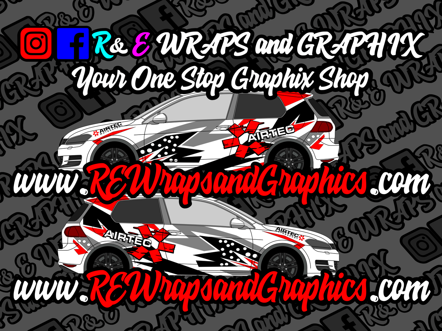 VW Volkswagen Golf Airtec Graphic Sticker Kit - rewrapsandgraphics