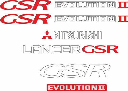 Mitsubishi Lancer GSR evolution 2 full replacement Decals