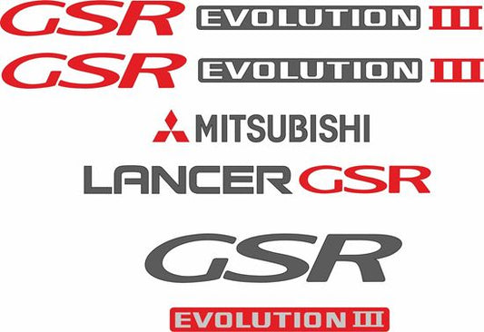 Mitsubishi Lancer GSR evolution 3 full replacement Decals