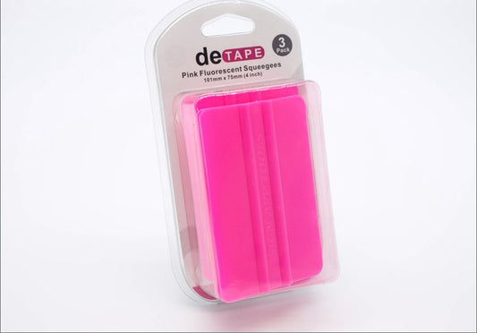 3x Neon Pink plastic squeegee. 101 x 75mm