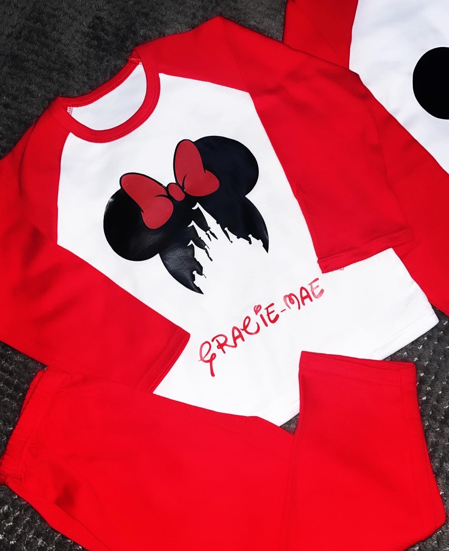 Personalised Cartoon Ears With Castle Cut Out Pyjamas